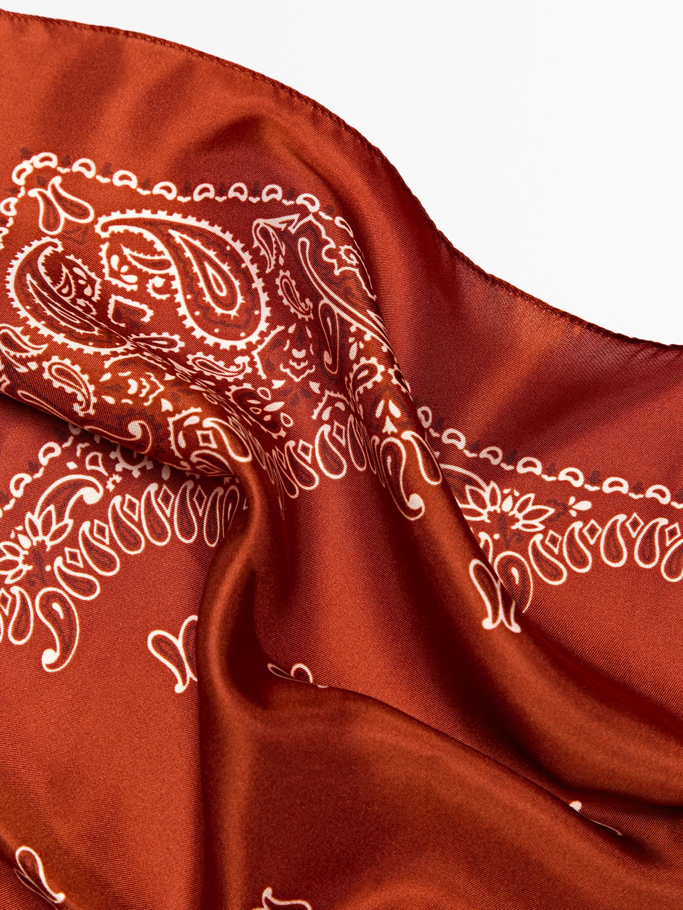 Paisley print 100% silk bandana